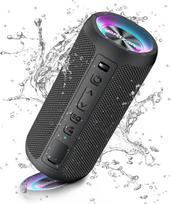 "Ortizan Bluetooth" garsiakalbis su šviesa, nešiojama "Bluetooth" dėžutė su IPX7 apsauga nuo vandens, dvigubi žemų dažnių garsiakalbiai, 30 val. baterija, laisvų rankų funkcija, "Bluetooth" belaidis garsiakalbis telefonui, lauke