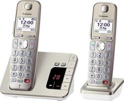 "Panasonic KX-TGE262GN" belaidis telefonas su atsakikliu (iki 1000 telefono numerių užrakinimas, aiškus šrifto dydis su dideliu kontrastu, itin garsus ragelis, dvipusis laisvų rankų skambutis)