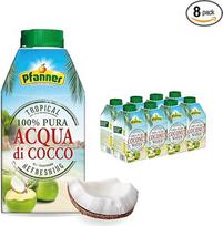 "Pfanner" kokosų vandens gėrimas (8 x 500 ml) - "Aqua di Cocco" tiekimo pakuotėje - kokosų vanduo be cukraus - pagamintas iš kokosų riešutų