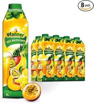"Pfanner" multivitaminų sultys (8 x 1 l) - 100 % vaisių sultys - 13 vaisių sultys - daugiavaisės sultys laikymo pakuotėje