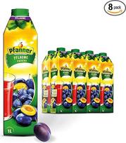 "Pfanner" slyvų gėrimas (8 x 1 l) - 25 % vaisių - vaisių gėrimas iš slyvų laikymo pakuotėje