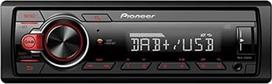 "Pioneer" MVH-130DAB 1DIN automobilinis radijas su RDS ir DAB+, USB, AUX įvestis, mažas montavimo gylis