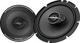 "Pioneer" TS-A1671F 6,5" 3 kanalų koaksialinių garsiakalbių rinkinys, 2 garsiakalbiai (maksimali galia 320 W, sinusinė galia po 70 W), galingas garsas, didelis efektyvumas, 48 mm montavimo gylis, 144 mm montavimo išpjova, su grotelėmis