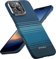 "pitaka" dėklas "iPhone 16 Pro Max", itin plonas mobiliojo telefono dėklas iš aramido pluošto, suderinamas su "Magsafe" magnetiniu apsauginiu dėklu, lietimui jautrus austas dėklas su patogiu sukibimu ir sintezės pynimu