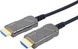 "PremiumCord" 8K optinis aktyvus itin didelės spartos HDMI 2.1 optinis kabelis 48Gbps HDMI 2.1 3D EDID ARC vaizdo raiška 8K@60Hz paauksuotas ilgis 15 m