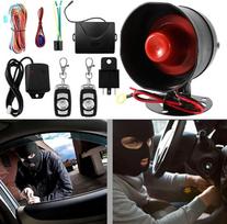 "Qiilu" automobilio signalizacijos sistema, 12 V universali automobilio apsaugos nuo vagystės be raktų signalizacijos sistema, garsinis signalas ir šviesos smūgio jutiklis, signalizacija, saugus užraktas, apsauga nuo vagystės su 2 nuotolinio valdymo pulte