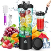"Rainpal" nešiojamasis maišytuvas / mini stovintis maišytuvas, 600 ml USB įkraunamas maišytuvas su puodelio dangteliu, 6 ašmenimis, belaidis asmeninis maišytuvas, BPA neturintis kokteilių gaminimo aparatas lauko sportui