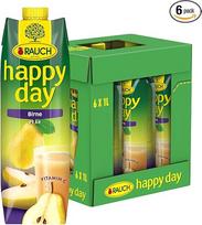 "Rauch Happy Day Pear", pagaminta iš itin sultingų "Williams" kriaušių, švelnaus, bet intensyvaus aromato, be konservantų, 6 x 1 litro talpos, Tetra Prism