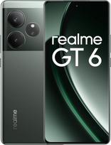 "realme GT6" išmanusis telefonas 5G 8 + 256GB, "Snapdragon 8s Gen 3" mikroschemų rinkinys, 6000 nitų itin ryškus ekranas, "Sony LYT-808 OIS" fotoaparatas, 120 W SUPERVOOC įkrovimas, 5500 mAh talpos baterija, "Razor Green" (be adapterio)