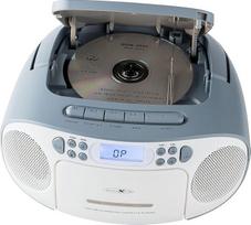 "Reflexion" CD grotuvas su kasetėmis ir radijo imtuvu, veikiantis iš tinklo ir baterijos (PLL FM radijas, LCD ekranas)
