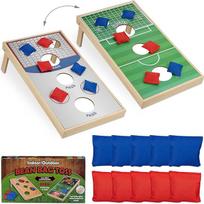 "Relaxdays Cornhole" metimo žaidimo rinkinys, 10 smėlio maišų, žaidimas su pupų maišais, V x Š x G: 18 x 29 x 58 cm, vidaus ir lauko, įvairiaspalvis