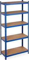 "Relaxdays" sunkiųjų lentynų blokas 875 kg 5 pakopų sukraunamas rūsio garažas Plieninis H180 x W90 x D40 cm Mėlyna