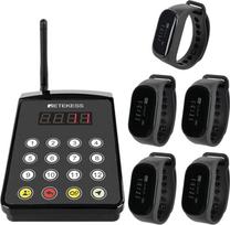"Retekess TD154 Pager System Restaurant", padavėjo iškvietimo sistema, restorano pager, skirtas patiekalui pristatyti, IPX7 vandeniui atsparus, 5 pager laikrodžių ir 1 klaviatūros pakuotė, skirta restoranui, viešbučiui, barui