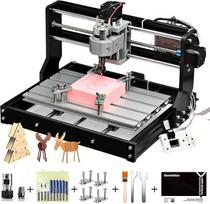 "SainSmart CNC 3018-PRO" frezavimo graviravimo staklių komplektas, 3 ašys, skirtas akrilo, PVC, medienos, minkšto aliuminio apdirbimui, darbo plotas 300 mm x 180 mm x 45 mm