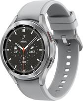 "Samsung Galaxy Watch4 Classic", apvalus "Bluetooth" išmanusis laikrodis, "Wear OS", besisukantis rėmelis, fitneso laikrodis, fitneso seklys, 46 mm, sidabrinės spalvos (vokiška versija)