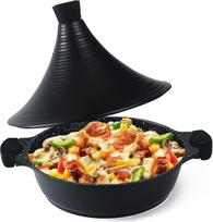 "Scheffler Tagine" puodas - marokietiškas 28 cm kūgio formos, nesvylančiu paviršiumi dengtas aliuminis (28 cm, juodas)
