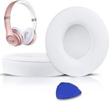 "SoloWIT®" profesionalūs pakaitiniai ausinių įdėklai "Beats Solo 2" ir "Solo 3" belaidėms ausinėms su minkšta baltymine oda ir stipriai priklijuojama juosta