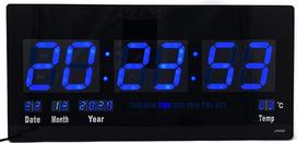 "Starlet24" JH4622 LED sieninis laikrodis su datos ir temperatūros ekranu Didelis LED ekranas 45 x 22 cm mėlynas