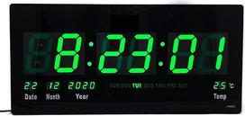 "Starlet24" JH4622 LED sieninis laikrodis su datos ir temperatūros rodmenimis Didelis LED ekranas 45 x 22 cm žalias