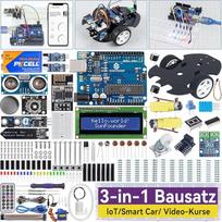 "SunFounder Ultimate Starter Kit", suderinamas su "Arduino UNO IDE Scratch", "3-in-1" daiktų interneto / išmaniojo automobilio / bazinis rinkinys su internetinėmis pamokomis, 192 elementai, 87 projektai, tinka pradedantiesiems nuo 8 metų