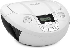 "TechniSat Viola CD-1" nešiojamas stereo CD grotuvas, "Boombox" su praktiška rankena (radijo imtuvas vaikams, FM radijo imtuvas, "Bluetooth" priėmimas, 2 x 1 W RMS galia, maitinimas iš tinklo ir baterija), baltas