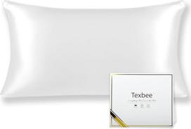 "Texbee" šilko pagalvės užvalkalas 40 x 80 cm, skirtas plaukams ir odai, po 1 vnt. iš abiejų pusių, natūralaus šilko užvalkalas su paslėptu užtrauktuku, minkštas, kvėpuojantis, švelnus, standartinio dydžio, dramblio kaulo spalvos
