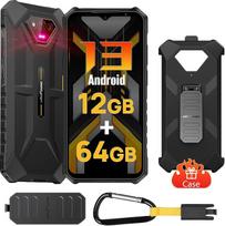 "Ulefone Armor X13" lauko išmanusis telefonas su "Android 13", 12GB + 64GB/SD-256GB 6320mAh baterija, IP68/IP69K lauko mobilusis telefonas, 50MP + 24MP naktinio matymo kamera, 5GHz "Wi-Fi/NFC/OTG/GPS Dual SIM", juodas