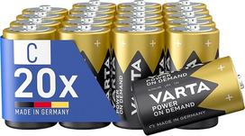 "VARTA Power On Demand C Baby Batteries" (20s Pack Storage Pack) - išmanios, lanksčios ir galingos baterijos mobiliems galutiniams vartotojams, pvz., kompiuterių priedams, išmaniesiems namų prietaisams ar žibintuvėliams)