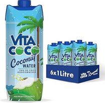 "Vita Coco" grynas kokosų vanduo 6 x 1 l, natūraliai drėkinantis, su elektrolitais, be glitimo, su vitaminu C ir kaliu