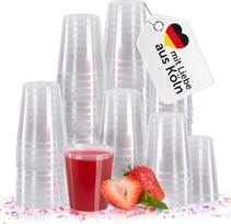 "Vivaloo" plastikinės stiklinės, 100, 300 arba 1000, vienkartinės plastikinės stiklinės, 20 ml, su matavimo linija