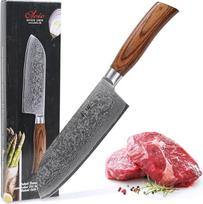 "Wakoli EDIB Pro Premium Santoku" peilis su itin aukšta 17 cm geležte, pagaminta iš 67 sluoksnių tikro damaskinio plieno, su Pakka medine rankena I Damasko peilis Virtuvinis peilis ir profesionalus virėjo peilis