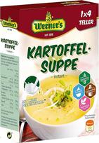 "Werner´s" bulvių sriuba - greito paruošimo - 4 lėkštės, 10 pakuočių dėžutėje, be glitimo, be laktozės, neriebi