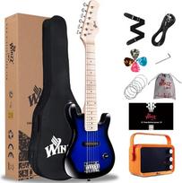 "Winzz" 30 colių mini elektrinės gitaros rinkinys vaikams su stiprintuvu, mėlyna spalva