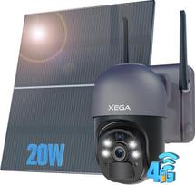 "Xega" 3G/4G LTE saulės lauko mobilioji stebėjimo kamera su 20000 mAh akumuliatoriumi Belaidė PTZ apsaugos kamera Spalvotas naktinis matymas Dvipusis garsas PIR judesio aptikimas IP65 atsparus vandeniui