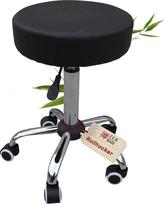 "Zen" riedanti taburetė su minkštais ratukais, ergonomiška taburetė, skirta sveikam ir ramiam sėdėjimui, pasukama taburetė, be galo reguliuojamo aukščio, idealiai tinka masažo stalui, biurui, praktikai ir kosmetikos studijai (juoda)