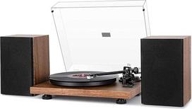 1 BY ONE Belaidis patefonas HiFi sistema su 36 vatų garsiakalbiu, vinilinių plokštelių grotuvas su magnetine kasete