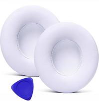 1 Pair Replacement Ear Pads for Beats Solo 2, Solo 3 Wireless Headphones, Replacement Soft Leather Ear Pads with Memory Foam Cushion Earpads (White)