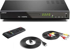 1080P HD "Blu-ray" grotuvas televizoriui, kompaktiškas "Bluray" grotuvas / DVD grotuvas su HDMI / koaksialiniu / AV prievadu, palaiko USB įvestį, "Blu-ray" B/2 regionas, 1-6 DVD regionai