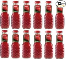 12 butelių po 200 ml Granini braškių vaisių sulčių gėrimo daugkartinio naudojimo stikliniuose buteliuose Braškių gėrimo malonumas iš internetinės parduotuvės "Bormann" + erdvinis sausainis nemokamai 45 g