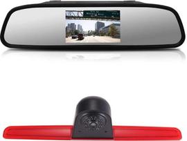 12 mm Lens CMOS Reversing Camera + 4.3 Inch Car Rear View Mirror Brake Light Car Roof Reversing Camera for VW T5 Bus Transporter Multivan Caravelle