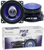 2 PYLE PL42BL 2-Way Coaxial Speakers Blue 4 Inch 10.00 cm 100 mm 90 Watt RMS 180 Watt Max Doors Car Doors or Installation for Standard Sizes, per Pair