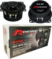 2 RENEGADE RX42 2-Way Coaxial Speakers 4 Inches 10.00 cm 100 mm 60 Watt RMS 120 Watt Max Impedance 4 Ohm 92 dB DPL for Sutos Black Pair