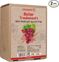 2 x 5 l raudonųjų vynuogių sulčių iš Pfalco, 100 % raudonųjų vynuogių sulčių, veganiškos, be priedų - 2 x 5 l dėžutės