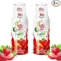 2 x 500 ml lengvas fitneso sirupas "Light Fitness Syrup Strawberry FruttaMax" be cukraus su stevija 50 % vaisių kiekio