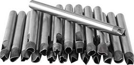 20 vienetų odos tuščiavidurių skylių perforatorių rinkinys Anglies plieno gėlių formos odos amatų įrankis tuščiavidurių skylių perforatorius, skirtas odininkystei, drožybai "pasidaryk pats", rankų darbo meno apdailai