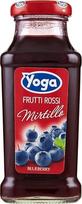 24 x Yoga Bar Frutti Rossi Mirtillo Red Fruits Blueberry vaisių sulčių gėrimas Vaisių skonio stiklinis butelis 200 ml vaisių sulčių