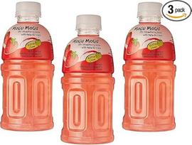 3 x "Mogu Mogu Fragola" gėrimas su braškių skoniu ir "Nata de Coco" vienkartinis PET buteliukas 320 ml