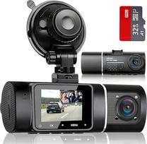 abask J05 Dash Cam Automobilinė 1080P Dash Cam priekinė vidinė kamera su 32GB SD kortele, 310° plataus kampo vaizdas, automobilio kamera su parkavimo stebėjimo funkcija, judesio aptikimo funkcija, infraraudonųjų spindulių naktinio matymo funkcija, G juti