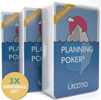 Agile Planning Poker Cards for 12 People (3 rinkiniai) - "Scrum" pokerio kortų rinkinys, skirtas efektyviam sudėtingų projekto reikalavimų įvertinimui komandoje - Pagaminta Vokietijoje - Ulassa versija