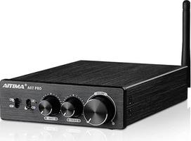 AIYIMA A07PRO TPA3255 mini galios stiprintuvas 2.0/2.1 kanalo garso stiprintuvas 300 W x 2 D klasės Hi-Fi stereofoninis stiprintuvas QCC304X "Bluetooth 5.2" stalinis stiprintuvas su aukštų ir žemų dažnių valdymu